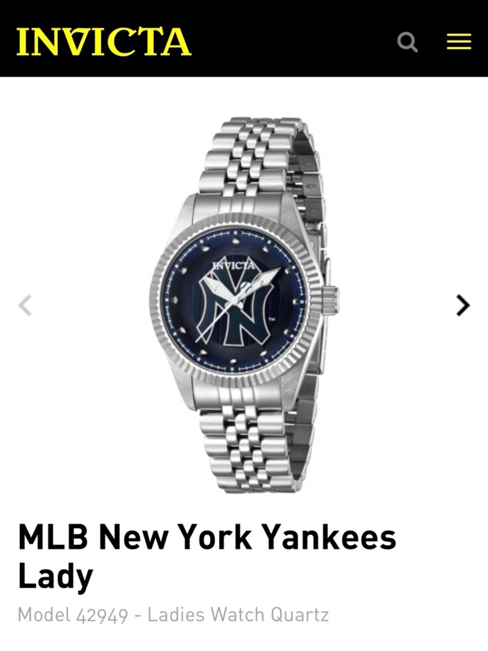 Invicta NY Yankees Silver Stainless Steel Watch with Blue Dial , special edition - Picture 3 of 9